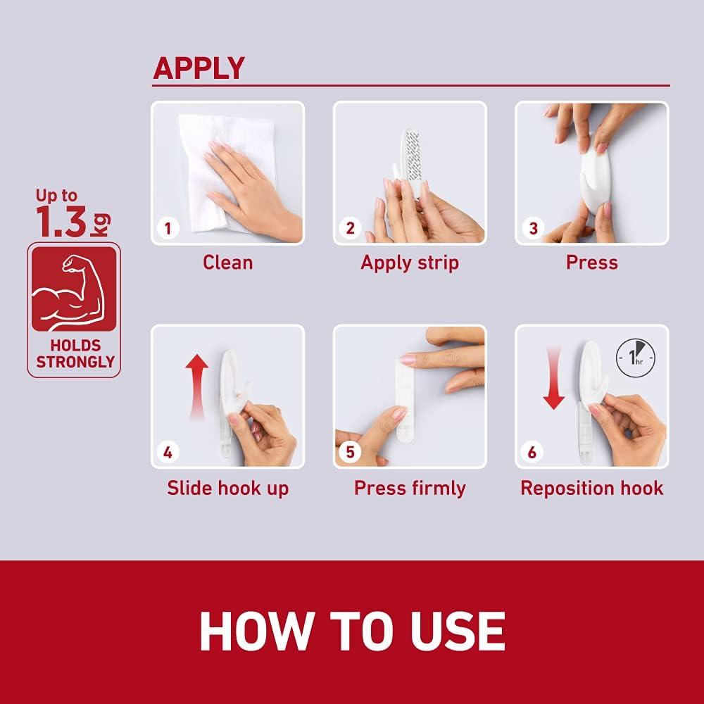 Command Medium Designer Hooks, White, 2-Hooks, Organize & Decorate Damage-Free: Home Improvement