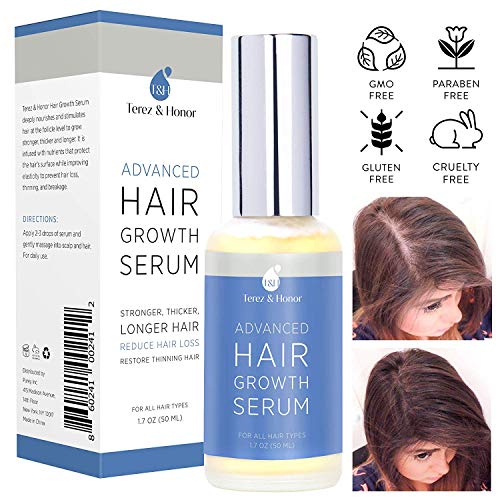 Hair Growth Serum for Thicker Longer Fuller Healthier Hair, Help hair follicle growth,Prevent Hair Loss & Thinning, With Natural Vitamin Rich Treatment, All Hair Types