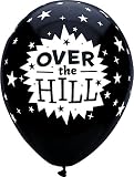 PartyMate 42862 Hill Printed Latex Balloons, 12-Inch Round, 6-Count, Pitch Black, 6 CT