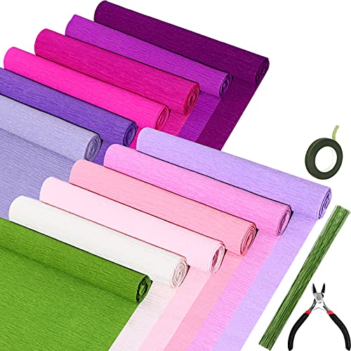 12 Rolls 8 Feet Crepe Paper Sheets Rolls 10 Inch Crepe Paper Streamer