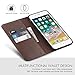 SHIELDON iPhone 7 Plus Case, Genuine Leather iPhone 8 Plus Wallet Folio Magnetic Case with Kickstand and Credit Card Slots Shockproof Case Compatible with iPhone 8Plus and 7Plus - Coffee Brown