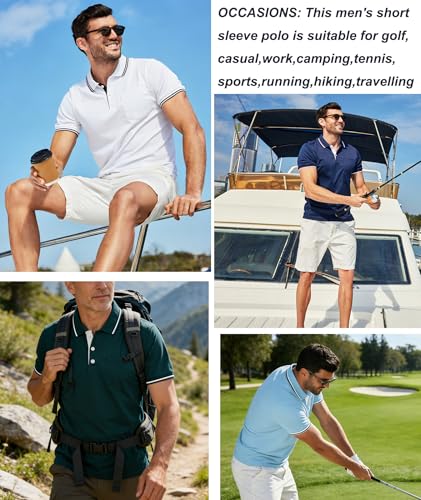 ZITY Polo Shirt for Men 3 Pack Short Sleeve Polo Shirt Golf Work Breathable Casual T-Shirt with Pocket Summer Three Pieces T Shirt for Vacation