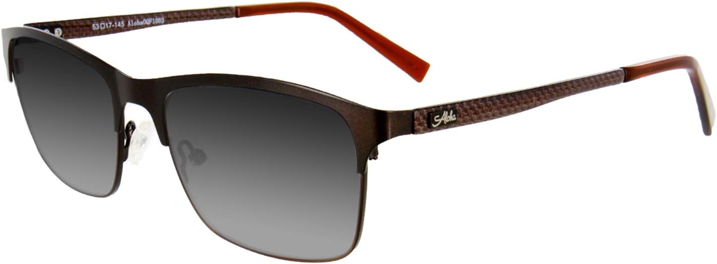 Aloha Eyewear"Tek Spex 1003" Men's Polarized Progressive Bifocal Reader Sunglasses (Bronze Polarized +2.50)