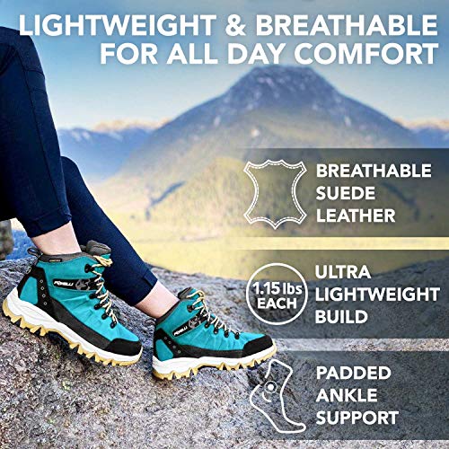 Foxelli Women’s Hiking Boots Suede Leather Waterproof Hiking Boots
