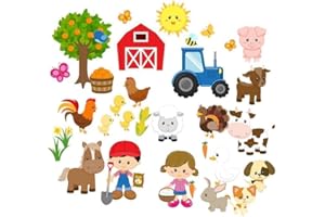 Story Time Felts 37 Piece Farm Animals Felt Figures for Flannel Board Set Small (Mini Farm)