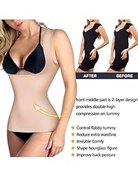 Gotoly chaleco de compresión para mujer, reductor de cintura, control de abdomen, moldeador de cuerpo invisible