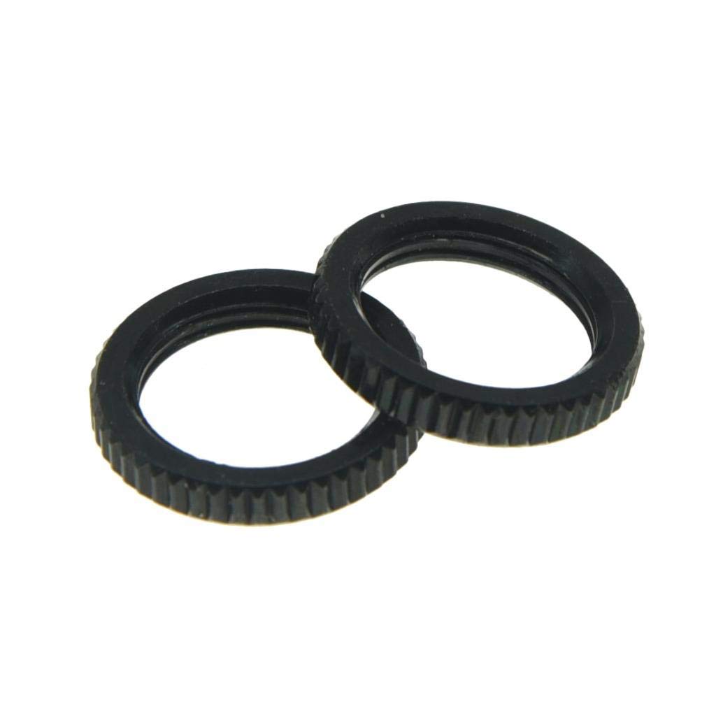 KAISH Pack of 2 American 15/32" Fine Knurled Guitar Toggle Switch Nut for Les Pauls with Switchcraft Switch Black
