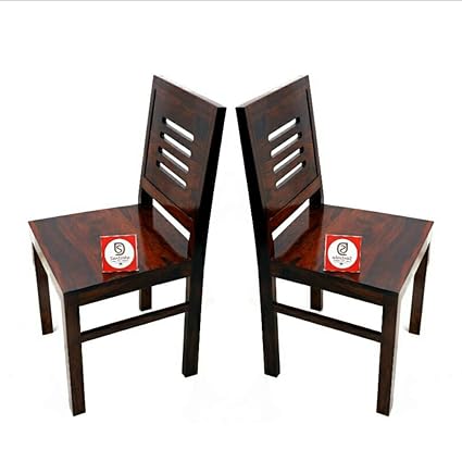 Santosha Decor Pre- Assemble Solid Sheesham Wood Set of 2 Multipurpose Chair with Mahogany Finish