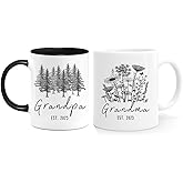 Promoted To Grandparents 2025 Mug Set, Grandma And Grandpa 2025 Coffee Mugs, Pregnancy Announcement for Grandparent Set, Grandma And Grandpa Announcement Gifts 11oz (Grandparents 2025)