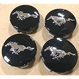 OEM Factory Stock Genuine 2015 Ford Mustang Black Chrome Wheel Rim Center Caps Pony Horse Logo Set 4