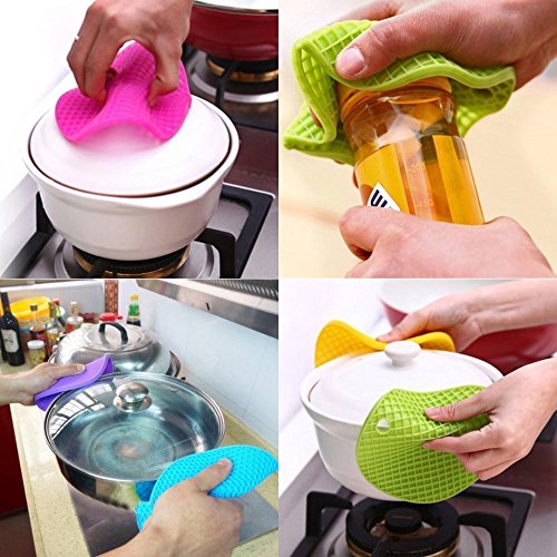 Resulzon Versatile Durable Sillicone Easy Cleaning Trivets Pot Holder Placemat for Kithchen Makeup Brushes Jarsopeners - Thumbnail 3