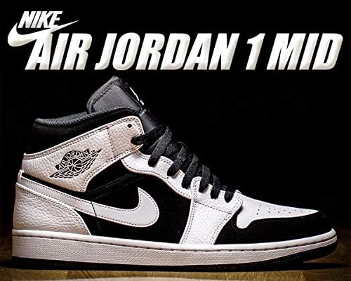 jordan aj1 mid white and black