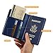 EpicGadget RFID Blocking Premium Leather Passport Holder Travel Wallet Cover Case (Navy Blue)