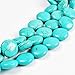 JANE STONE Classic Turquoise Chunky Triple Row Bead Strand Collar Necklace Statement Layered Jewelry