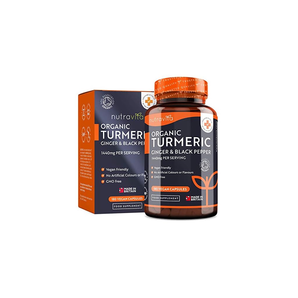 Nutravita Organic Turmeric Curcumin 1440mg with Black Pepper & Ginger