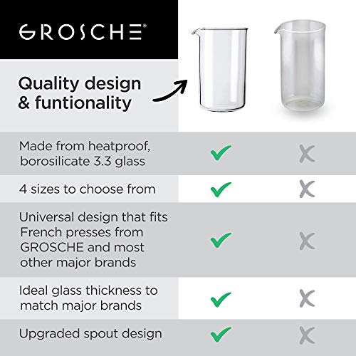 GROSCHE 1500ml, 51 Fl. Oz French Press Universal Replacement