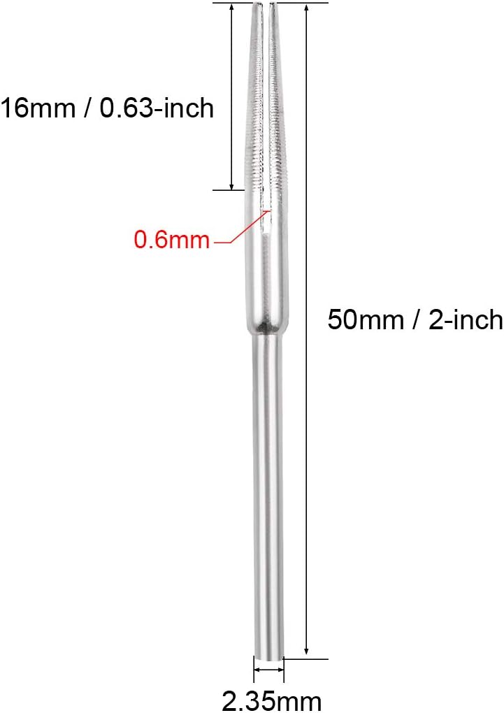 sourcing map 2.35mm Shank Split Mandrel Tapered Sandpaper Holder for Abrasive Sanding Disc 10 Pcs - Image 3