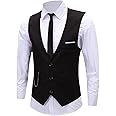 ERZTIAY Men's Formal Dress Vest Business Slim Fit Sleeveless Tuxedo Suit Vest Waistcoat
