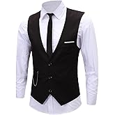 ERZTIAY Men's Formal Dress Business Slim Fit Sleeveless Jacket Suit Vest Waistcoat
