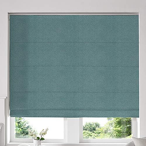 Blinds2Curtains Turquoise 240H x 200W Cm Melanie Teal Roman Window