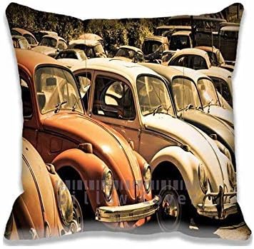 Chair Pillow case Old Volkswagen Beetle Junkyard Indoor/Outdoor Throw Pillow Cover,16" Square Pillow Covers