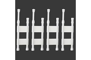 SUNCARACCL 4 Sets Double RV Refrigerator Bar, Adjustable RV Fridge Tension Rods for Holding Food Drinks in Place During Travel, RV Refrigerator Accessories (9.8-15.7 Inch)
