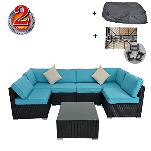 Outdoor Rattan Wicker Sofa Set Garden Patio Furniture Cushioned Sectional Conversation Sets-Easy ...