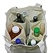 Simple Ecology Organic Cotton Deluxe Reusable Grocery Shopping Bag with Bottle Sleeves and Rigid Bottom Support (UPDATED DESIGN) - Natural 3 Pack