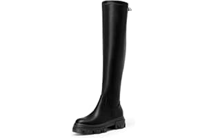 DREAM PAIRS Women's Over The Knee Platform Thigh High Boots Long Stretch Soft Chunky Lug Sole Fall Boots