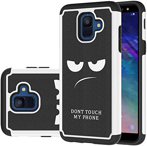 Samsung Galaxy A6 Case, LEEGU [Shock Absorption] Dual Layer Heavy Duty Protective Silicone Plastic Cover Rugged Case for Samsung Galaxy A6 2018 - Don't Touch My Phone