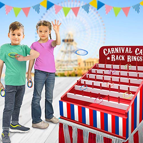 Gamie Carnival Cane Rack Rings Set of 12 Colored Hoops for Ring