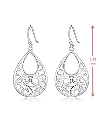 Aretes pulidos de plata esterlina con pavo real abstracto