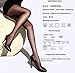 HONENNA Semi Opaque Tights Shaping Control Top Push Up Semi Sheer Pantyhose (Black, Medium)