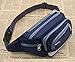 Big Mango New Fashion Multi-functional Sports Bag 6 Zipper Pockets Waist Bag Fanny Chest Pack with Cell Phone Pouch & Automatic Umbrella & Small Personal Stuffs for Both Men and Women Use - Navy Blue