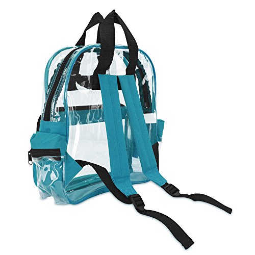 DALIX Clear Backpack Bags Smooth Plastic Transparent See Through in Teal