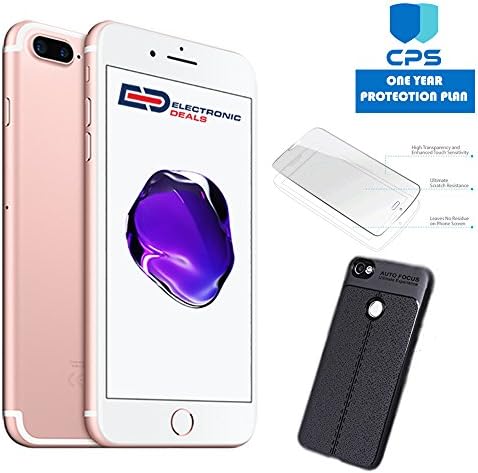 Apple iPhone 7 Plus GSM Unlocked (Certified Refurbished) w/ED Bundle - $99 Value (Bundle Includes: ED Premium Case + Screen Protector + 1 Year Extended CPS Limited Warranty) (Rose Gold, 256GB)