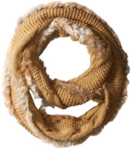 RUDSAK Women's Nana Cable Knit Scarf with Fur Trim