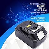 Replacement Battery for Makita 194205-3 LXT-400 BL1830 BL1815 BL1835(18v 3.0Ah Li-ion)