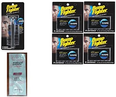 Bump Fighter Refill Razor w/ 2 Cartridges + Bump Fighter Refill Cartridge Blades - 5 ea. (Pack of 4) with FREE Loving Color trial size conditioner