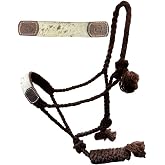 Showman Brown Nylon Mule Tape Halter w/Hair-On Cowhide &amp; Lead