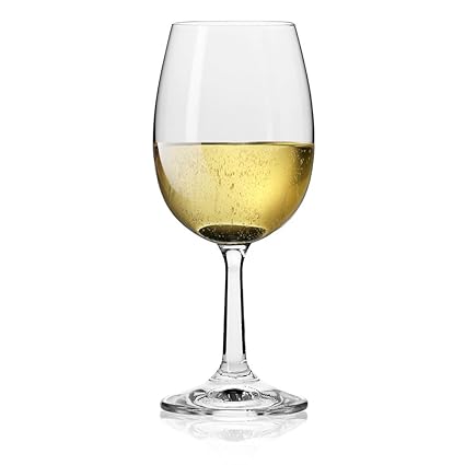 Krosno Europe Non-Lead Crystal-Clear Glass, Basic White Wine, 200 Ml Set of 6
