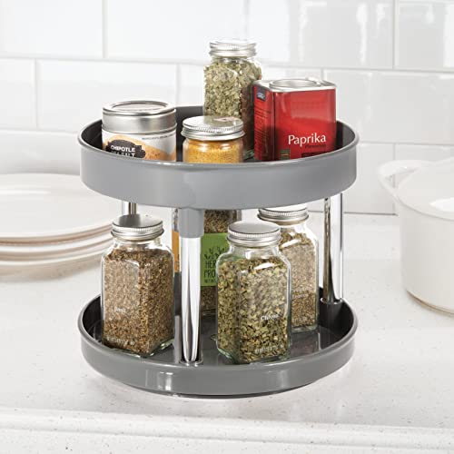 mDesign 2Tier Lazy Susan Turntable for Kitchen Pantry, and