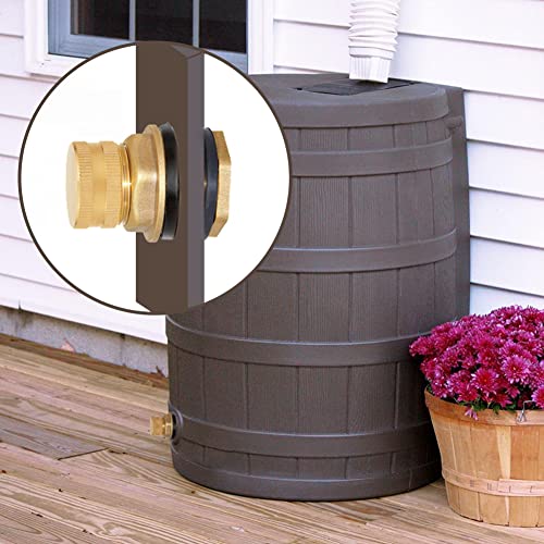 Joywayus Brass Male Garden Hose Bulkhead Fitting with Plugs,1/2" Female