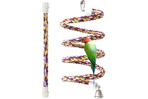 LÓVFEIFAN 2PCS Rope Bungee Bird Toy,Bird Bungee Climbing Swing, Large and Small Sizes (43 &13.7 Inches)