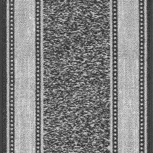 Custom Size Grey Ivory Bordered Non-Slip Rubber Backed Hallway Carpet Runner Rug | 31-inch x 14-feet