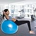 Pro Fitness 65cm Exercise Ball By KindTribal Elements: Anti-Burst/Slip Balance Gym Body Ball-For Yoga, Pilates, With Foot Pump-Flexible Therapeutic, Birthing-Use At Home-As Office Chair (Blue)