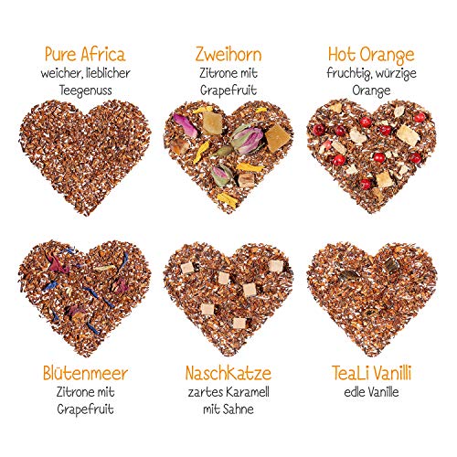 TeaLaVie 6er Rooibostee-Geschenk-Set (65g) Probierset Kleinigkeit Dankeschön Geschenkidee Herbst kalte Jahreszeit – Bild 3