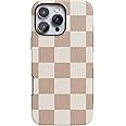 Casely iPhone 16 Pro Max Case | Fit Check | Neutral Checkerboard Checkered | Bold Protective Case Design | Compatible with MagSafe