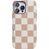 Casely iPhone 16 Pro Case | Fit Check | Neutral Checkerboard | Bold Protective Design | Compatible with MagSafe