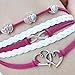 Alloy Charms Infinity Love Double Heart Multi Strand leather bracelets
